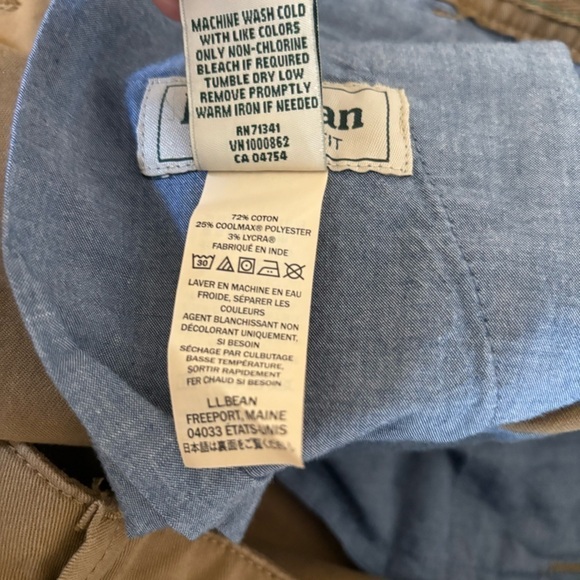 L.L bean Mens Chino Standard Fit Shorts size 38W - Picture 6 of 12